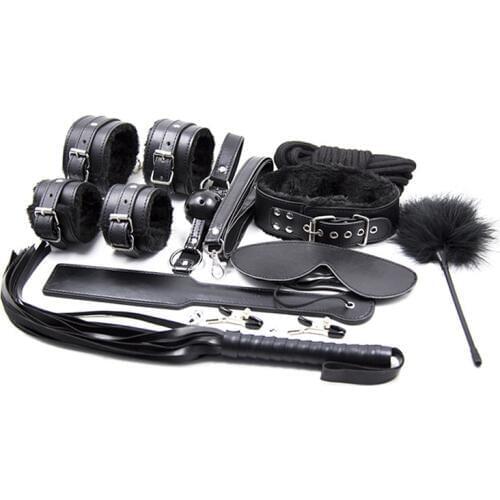 10 Pcs/Set Plush Leather Couple Bondage Sex Games set