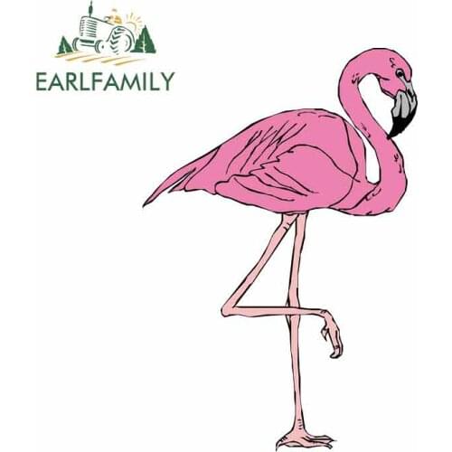 EARLFAMILY 13cm x 8.9cm for Flamingo Pink Bird Colorfu Personality Creative Car Stickers Fashion Graffiti Sticker Waterproof