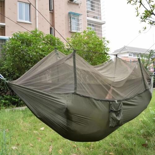 Outdoor parachute cloth widening indoor dormitory double swing multicolor silk spinning hammock with mosquito net
