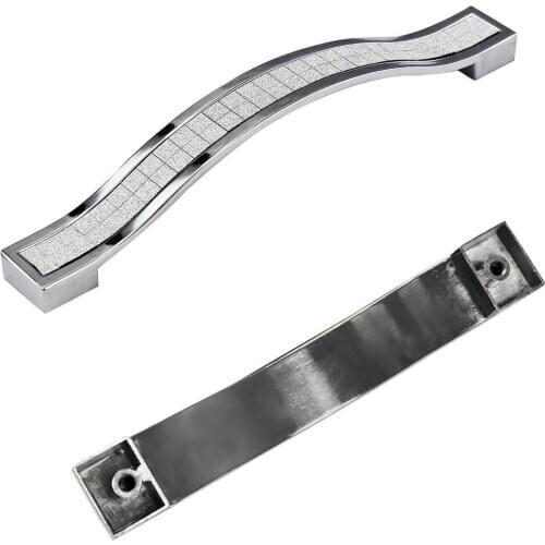 Crystal Furniture Handle Bar Grip Handle Kitchen Cabinet Drawer Door Handles Silver 128mm