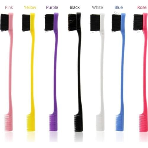 Toothbrush Type Eyebrow Brush Combs 2 in 1 Double Sided Edge Control Eyebrow Brush Eyelashes Hair Comb Styling Tools