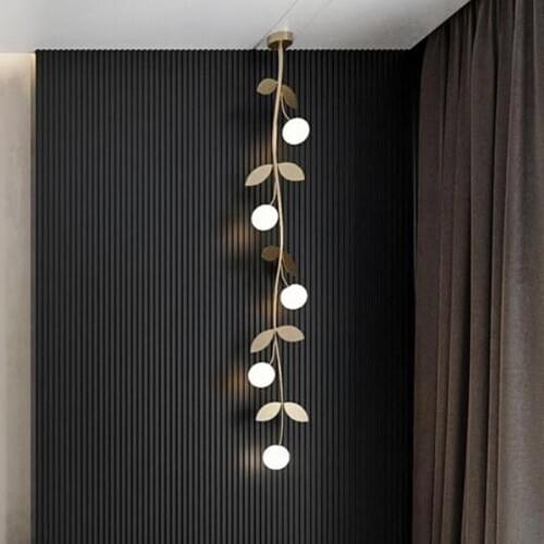 Modern copper led chandelier Nordic creative interior lighting bedroom bedside lamp staircase dining room Pendant Lamp G9 bulb