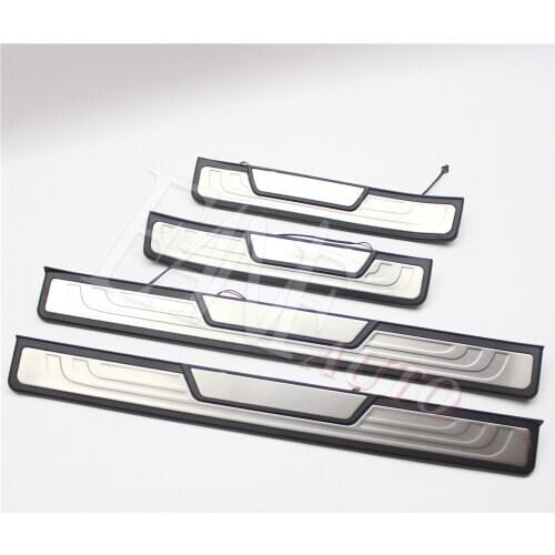 Car Styling Stainless Steel Led Door Sill Scuff Plate Guard Sills Protector Trim For Honda CRV CR-V 2012-2016