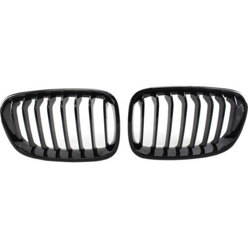 Bright Black Front Kidney Grill Grille For Bmw F20 F21 1 Series 2011-2014