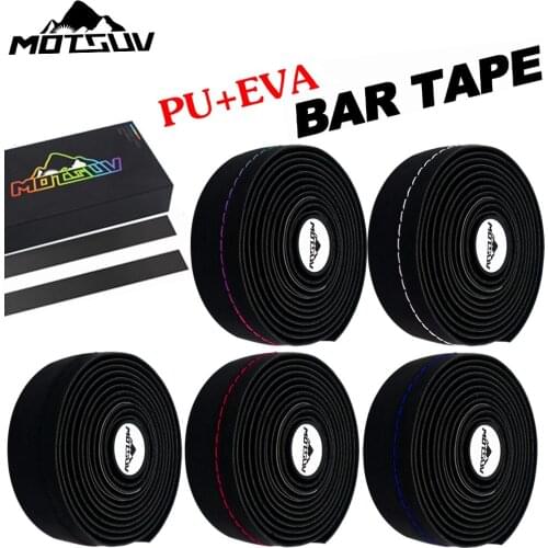 MOTSUV Road Bike Bar Handlebar Tapes Outer Layer Suede PU Inner Layer EVA Anti-Vibratio Hand Stitching Process Bicycle Bar Tape