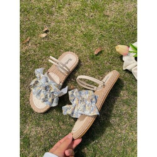 2021 Summer Womens Slippers Rome Fashion All-match Printed Flat Sweet and Cute Slippers Light and Comfortable Hot Sale