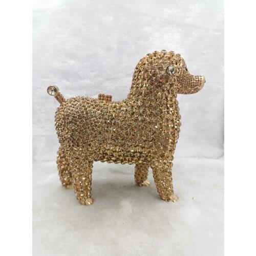 Female Dog Shape Crystal Diamond Clutch Bags Evening Purse Bag Women Formal Dinner Handbag Wedding Bridal Clutch Purse Clutches