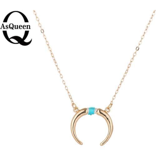 Fashion Vintage New Arrival Necklace Boho Silver Gold Color Moon Shaped Crescent Necklace For Women Necklaces&Pendants