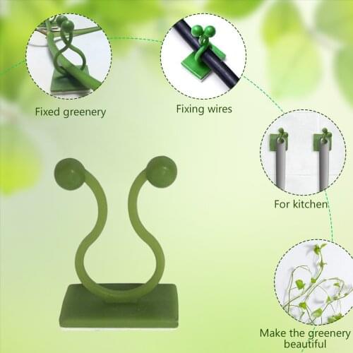 10pcs Plant Climbing Wall Clips Invisible Wall Vines Fixture Wall Sticky Hook Holder Plant Self-Adhesive Fixing Supports Clip