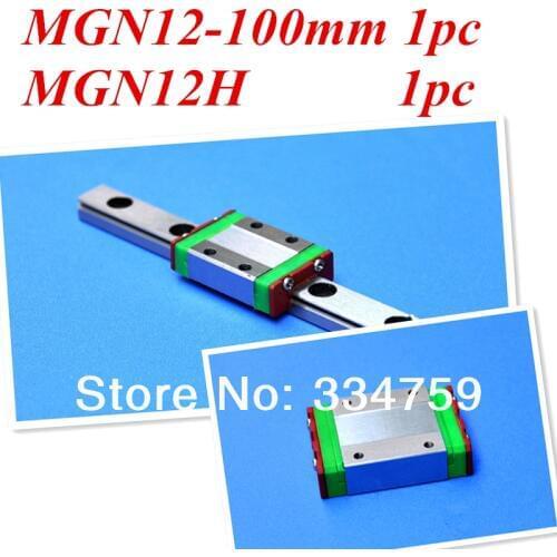12mm Linear rail guides MGN12 100mm miniature linear CNC rail with MGN12H linear block carriage CNC parts 3D printer parts