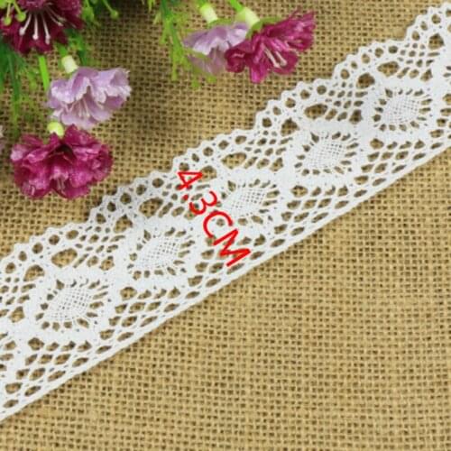140 YARDS/LOT Cotton Lace Trim Off WHITE Beige Home Textile DIY Clothing DECORATION SEWING Accessories WHOLESALE