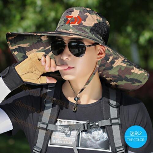 2020 Daiwa Fishing Cap UV Protection Cover Sun Protect Men DAWA Fishing women Hats Outdoor Camouflage Sport Hiking Visor Hat