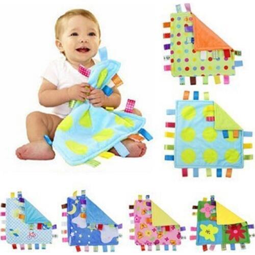 7 Styles Appease Towel 30cm Baby Soft Square Comforting Taggies Blanket Wipe Plush Toy Label Bell Bed Hanging Baby Toy