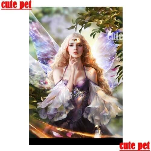 Cute pet Diamond Painting Fantasy butterfly woman cross stitch Full square round Diamant 5D Embroidery mosaic diamond Home Decor
