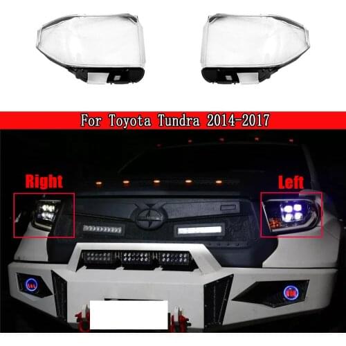 Car Front Headlight Lens Cover Lampshade Glass Lampcover Caps Headlamp Shell For Toyota Tundra 2014-2017 Auto Head Light Case