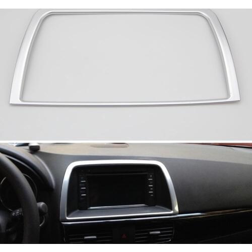 Car Interior Dashboard Centre Console GPS Multimedia Display Screen Cover Frame Trim Sticker Fits For Mazda CX-5 2012-2015