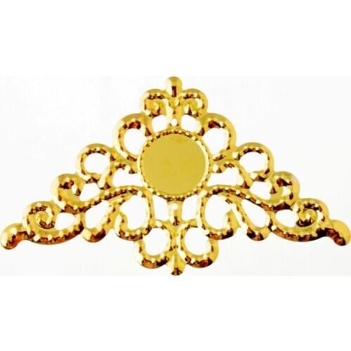 Free shipping 5Pcs Gold Color Filigree Cabochon Setting Embellishments Connectors Decoration DIY 7.9x4.6cm F1735