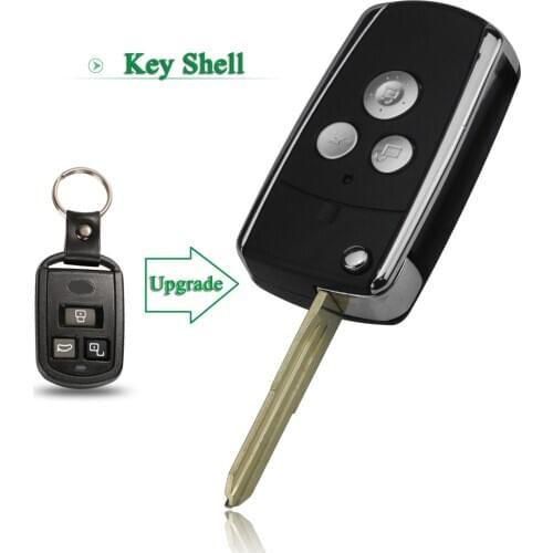 Bilchave 10pcs Modified 3Buttons For Hyundai Sonata Moinca For Kia Flip Remote Car Key Case With Uncut Left Blade Replacement