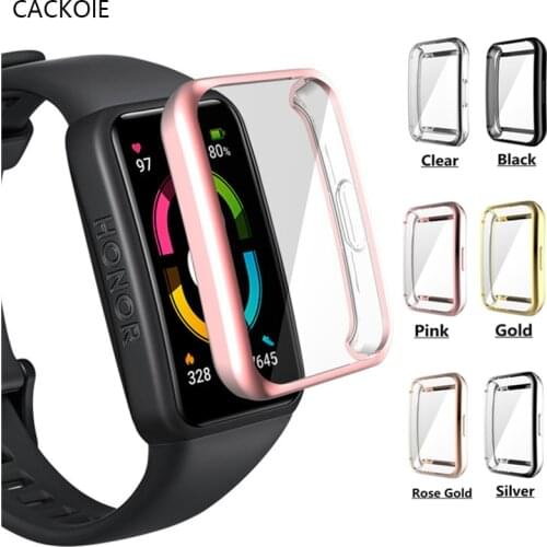 For Huawei Honor Band 6 watch Case Soft Tpu Case Full Screen Protector Cover for Honor Watch 6 Plating Silicone Shell