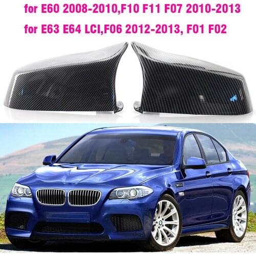Carbon Fiber Bright black Side Rearview Mirror Cover For BMW 5 6 7 Series E60 F10 F11 F07 E63 525I 530I 740LI 750i 760Li 730Li