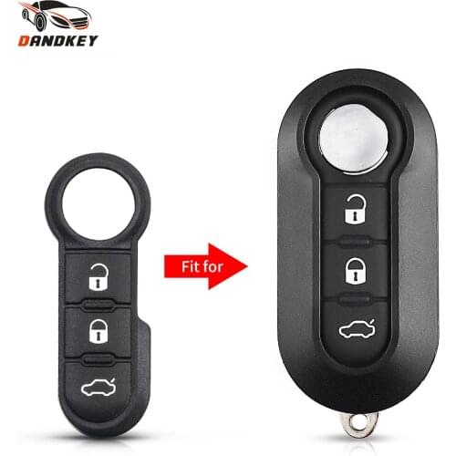 Dandkey 3 Buttons Key Pad Flip Remote Car Key Shell Case For Fiat 500 Panda Punto Bravo Auto Rubber Pad Normal White Button