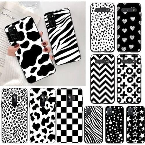 Black and white Dalmatian Cow zebra texture Phone Case for Samsung S20 plus Ultra S6 S7 edge S8 S9 plus S10 5G lite 2020