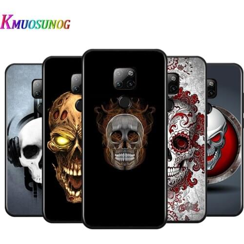 Black Cover Head of death for Huawei Mate 30 10 20 X 5G Lite P Smart Z S Pro Plus 2021 2020 2019 2018 Phone Case
