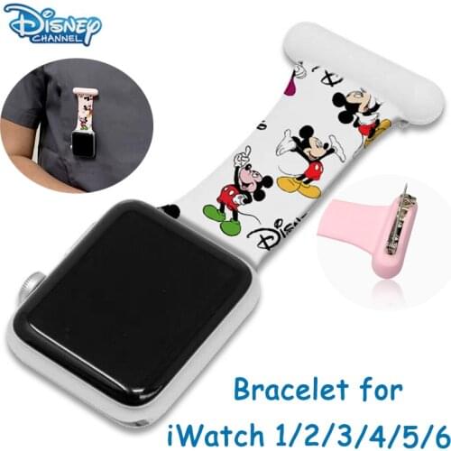 Disney Mickey Pin Style Doctor Nurse Bracelet for Apple iWatch Band 4 5 6 Silicone Wristband Replacement for iWatch 1 2 3 Strap
