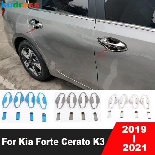 For Kia Cerato Forte K3 2019 2020 2021 Stainless Steel Exterior Door Handle Bowl Cover Trim Sticker Car Styling Accessories 4pcs