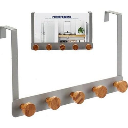 Door Coat Rack Bamboo (8,5 x 20 x 33,2 cm)