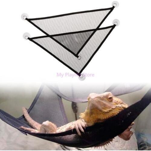 2 Pcs Pet Reptile Hammock Mesh Sleeping Bed Play Toys Oxford Fabric Swing Climb Products With Suction Cup For Snake Lizard C42