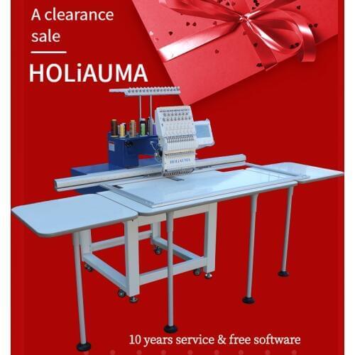 Holiauma single head 15 colors for flat, t-shit computer embroidery machine same as tajima machine prices