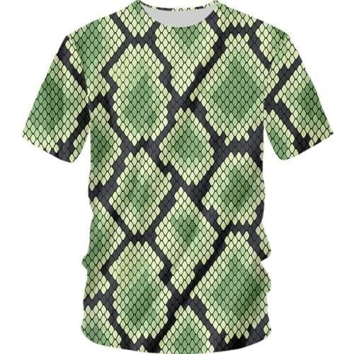 IFPD EU Size Animal T Shirts Mens Fashion O-neck 3D Tee Shirt Printing Snake Scale Streetwear Plus Size 6XL Attire Mans Shirts
