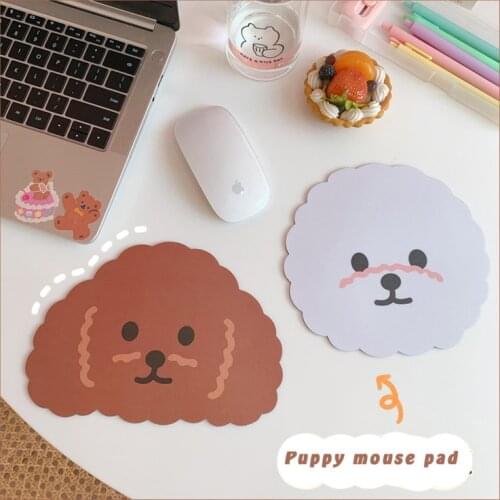 Ins Cartoon Cute Puppy Teddy Computer Mouse Pad Rubber Waterproof Simple Style Girl Office Mini Desk Mat Kawaii Photo Props