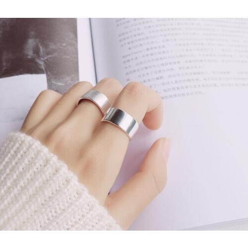 1pc Polished Brushed 9MM Wide Band Ring 100% REAL.925 Sterling Silver fINE jEWELRY adjustable GTLJ1289