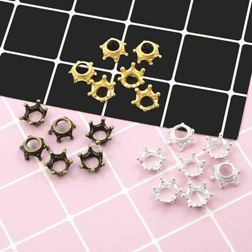 Crown Shape Pendant Handcraft Accessories DIY Crystal Epoxy Metal Hollow Base Bracelet Necklace Ornament Clothing Decor Material