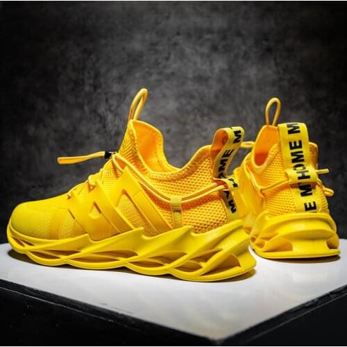 Fashion Lightweight Mens Blade Sneakers Cheap Blade Running Shoes Men Mesh Breathable Yellow Sports Shoes Men Athletic Sneakers