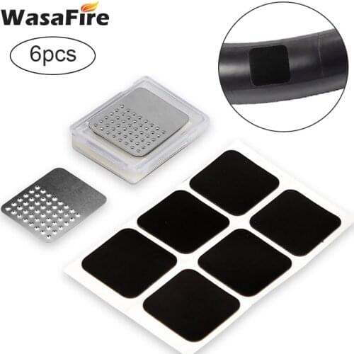 6pcs Quick Drying Cycling Bicycle Repair Fix Kit Flat Tire Tyre Tube Patch Glueless Patch Kit Rubber Bike Tire Maintenance Tools