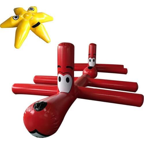 Inflatable Balance Beam Ride On Toys for Children Beach Water Grassland Cute Dog Starfish Play Games Kids Floating Raft Adults