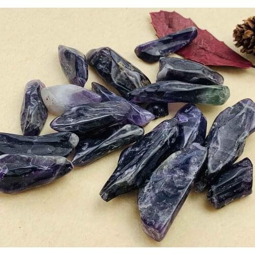 Natural Amethyst Long Tooth Stone Gravel Large Grain Aromatherapy Gravel Degaussing for Buddha Ornament Potted Fish Tank Viewing