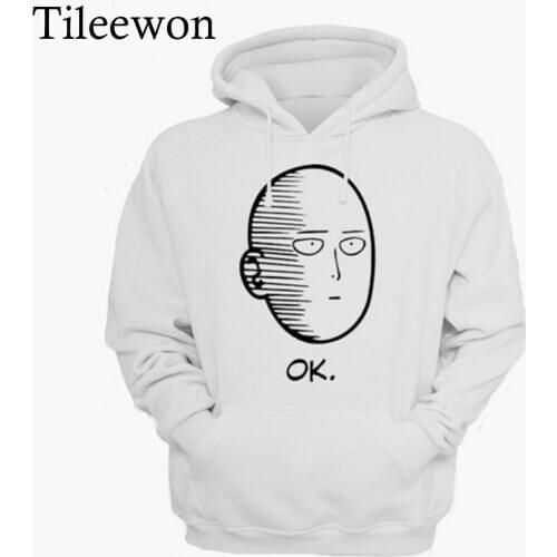 One Punch Man Hoodies Anime ONE Oppai Hoodies ONE PUNCH-MAN re-make Fleece Jacket Harajuku Sweatshirt US size XL