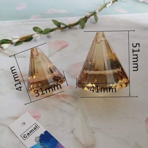 Camal 2pcs 30/40mm Amber Diamond Ball Crystal Pendant Prism Lamp Lighting Part Hanging Chandelier Curtain Wedding Decoration DIY