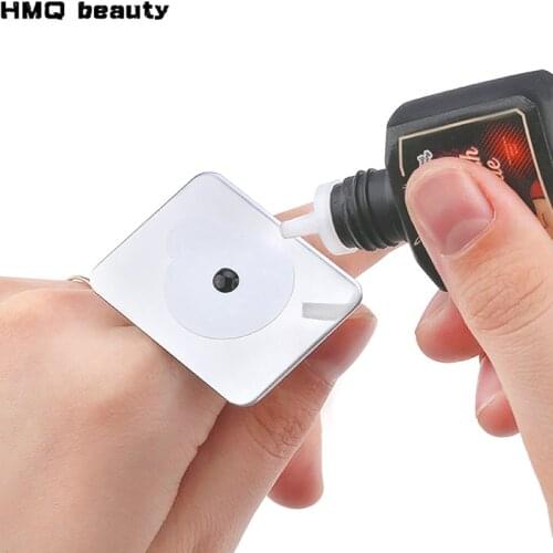 Adjustable Glue Ring Stainless Steel Finger Ring Adhesive Eyelash Extension Pallet Holder Makeup Tool