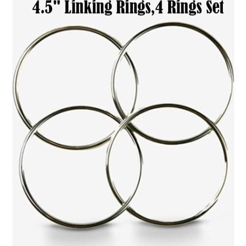 Deluxe 4.5" Linking Rings (Set of 4, Chrome) Magic Tricks Magician Close Up Street Illusions Gimmick Props Fun Classic Magia