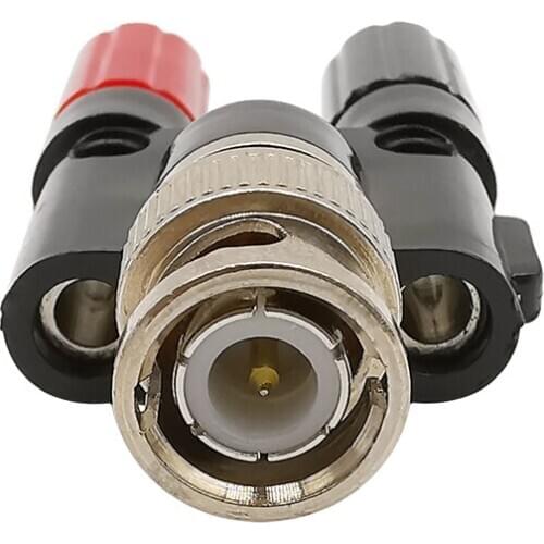BNC Male Plug to 2x 4mm Dual Banana Female Jack Socket Binding Post RF Coax Coaxial Splitter Connector Adapter Adaptor