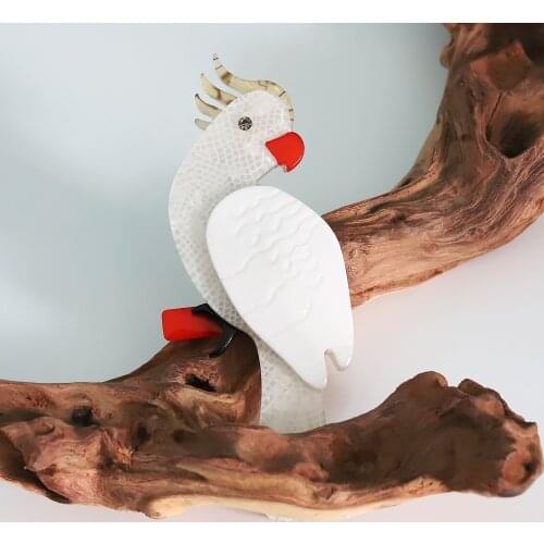 Cute Vivid Bird Brooches For Women Handmade Custom Acrylic Winter Animal Design Pin Jewelry Accessories High Quality Wholesale