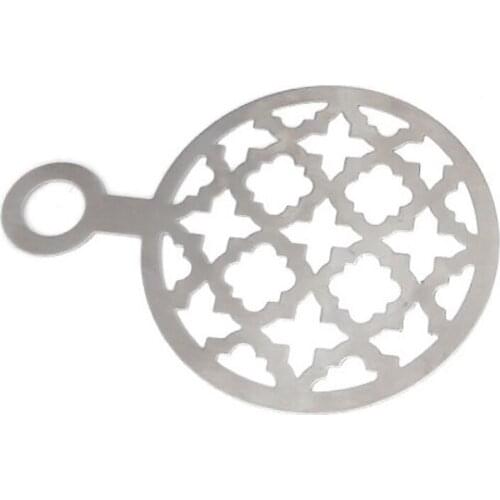 Stainless Steel Coffee Stencil Latte Decorating Stencils Cake Cookie Spray Paint Art Baking Mold Coffee Accessories