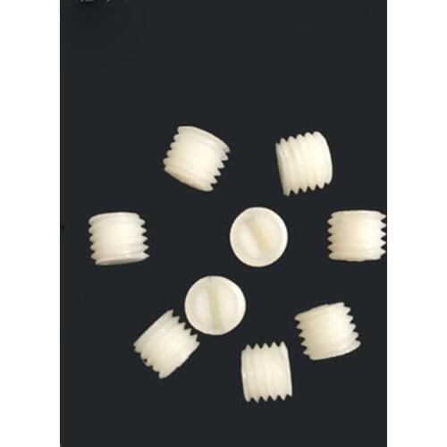 M6 M8 M10 Nylon Sloted Screw plastic Flat Point Grub Screws 5mm-48.5mm Length
