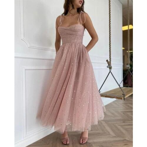 2021 Brand New Women Party Lace Pink Backless Midi Dress Summer Sexy Sling Spaghetti Straps Deep V Neck Wedding Club Vestidos