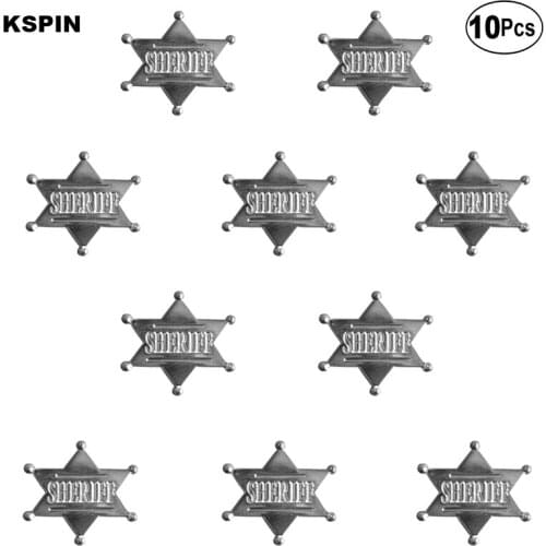 Sheriff Lapel Pin Flag badge Brooch Pins Badges 10Pcs a Lot